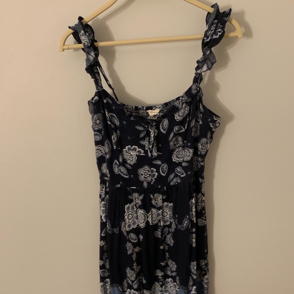 AEROPOSTALE Navy Blue Frilled-Sleeve Dress
